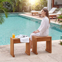 Tangkula 242 LBS Weight Capacity Small Wood Outdoor Bench Set of 1/2