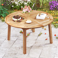 Table à manger ronde Tangkula d'extérieur pour 4 à 6 personnes pour le jardin