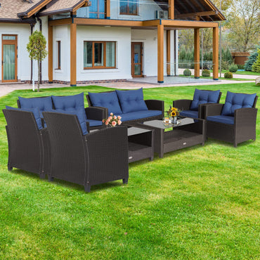Tangkula Patio Furniture Set Rattan Wicker Chair Set