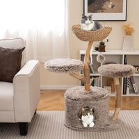 Arbre à chat Tangkula en bois massif pour chatons d'intérieur