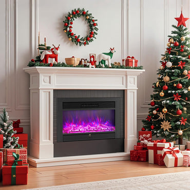 Tangkula 750W/1500W Recessed Fireplace Heater with Remote Control