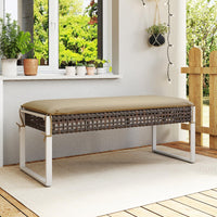 Repose-pieds d'extérieur Tangkulka avec coussin moelleux et cadre en métal