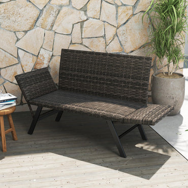 Tangkula Patio Convertible Sofa for 2