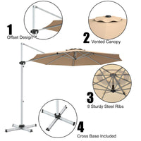 Tangkula 11ft Patio Cantilever Umbrella