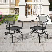 Tangkula Outdoor Rocking Chair Set with Steady Rocking Function