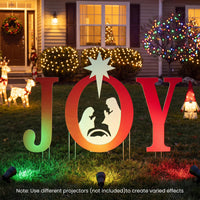 Tangkula 3 Pieces Outdoor Christmas Joy Nativity Yard Signs Decoration Set