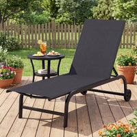 Tangkula Lounge Chair Outdoor with Wheels
