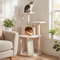 Tangkula Corner Cat Tree with Top Perches & Cozy Condo