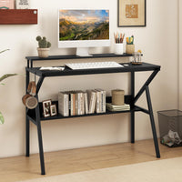 Tangkula 2 Tier Computer Desk w/Monitor Stand