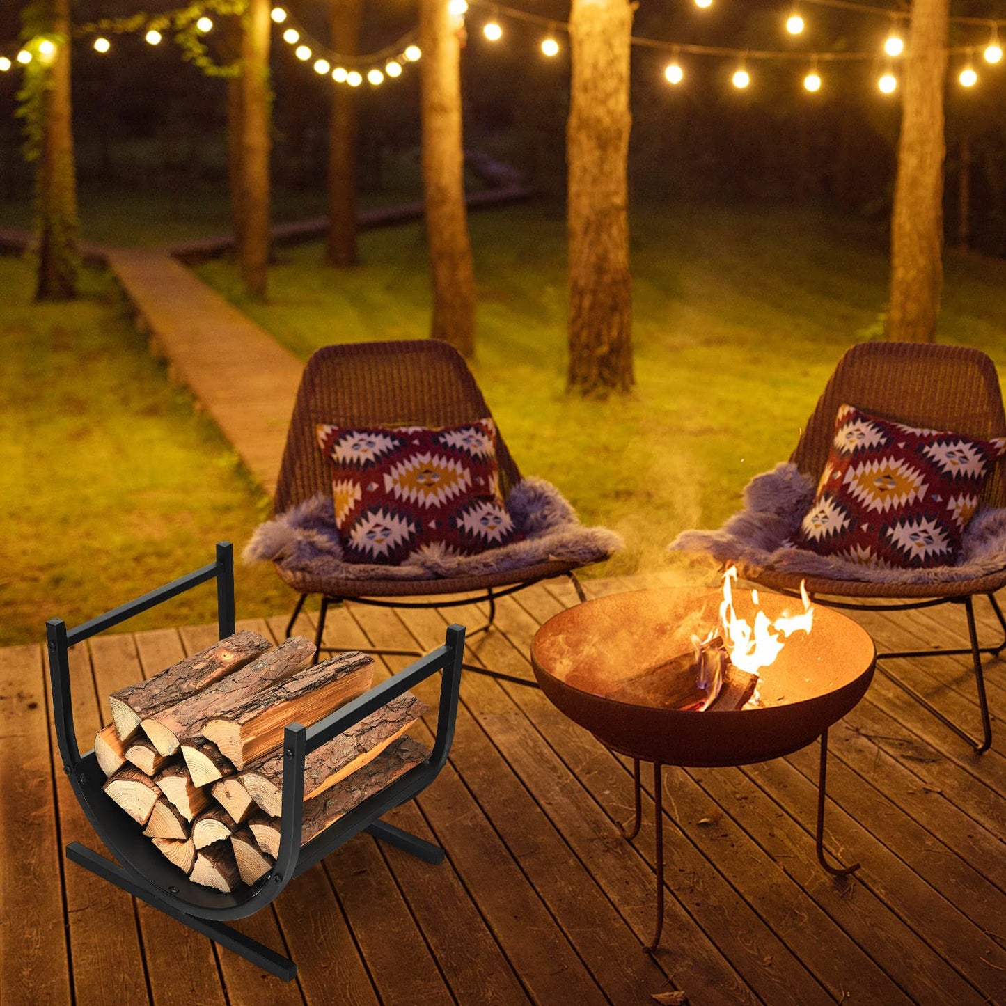 Tangkula U-Shaped Firewood Rack