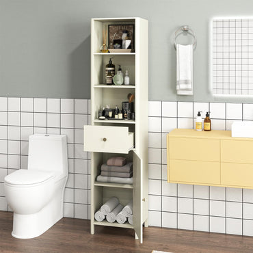 Tangkula 67" Tall Bathroom Cabinet Narrow Floor Cabinet