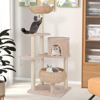 Tangkula Modern Cat Tree 58 Inch Cat Tower
