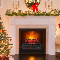 Tangkula 26 Inch Electric Fireplace Insert Log with Adjustable Flame & Brightness