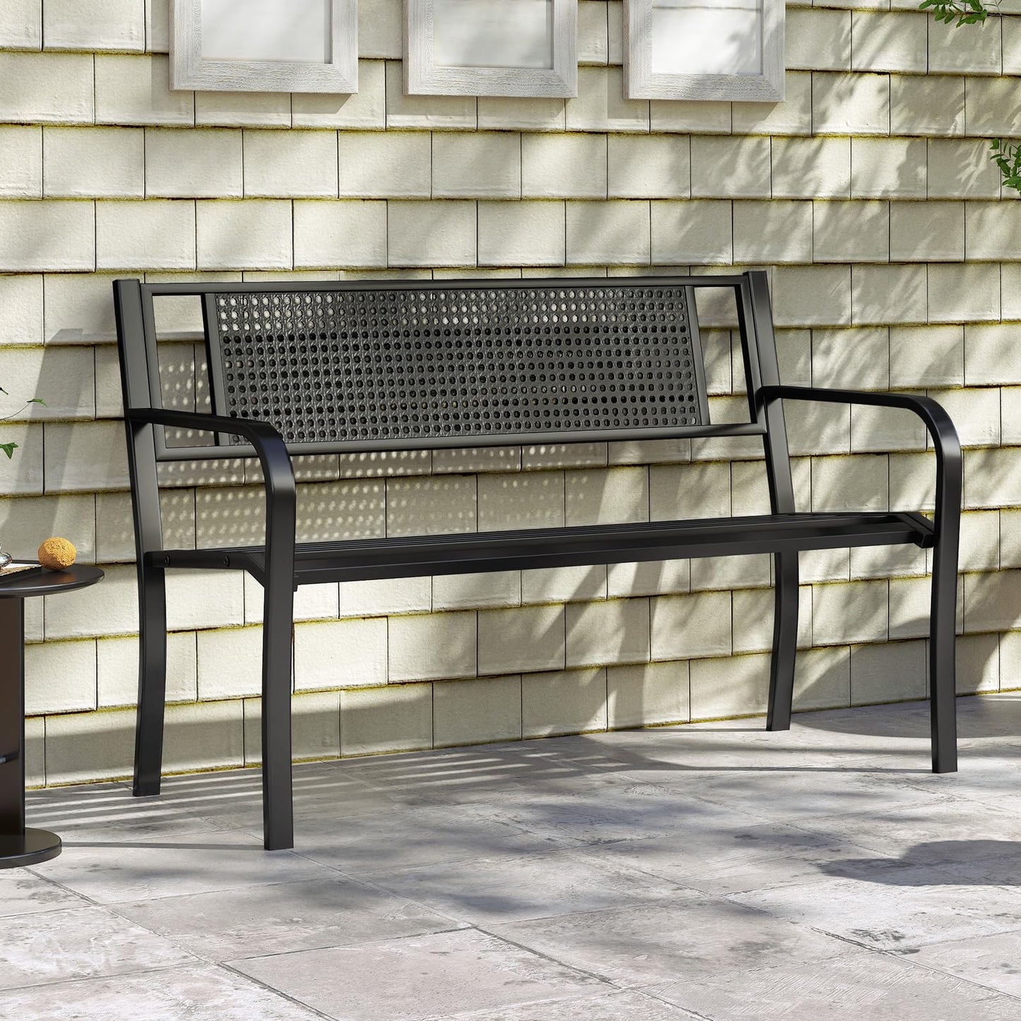 Tangkula Metal Patio Park Bench(50 Inches)