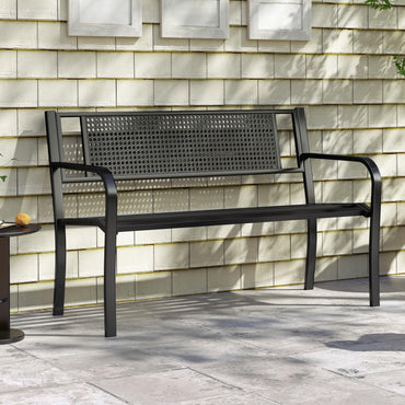 Tangkula Metal Patio Park Bench(50 Inches)