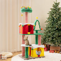 Tangkula 61 Inch Christmas Cat Tree for Indoor Kittens