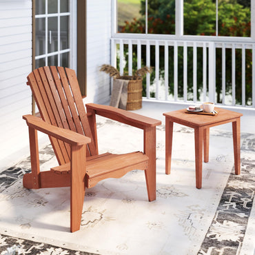 Tangkula Adirondack Chair | Solid Wood Garden Chair with High Backrest (1/2/4)
