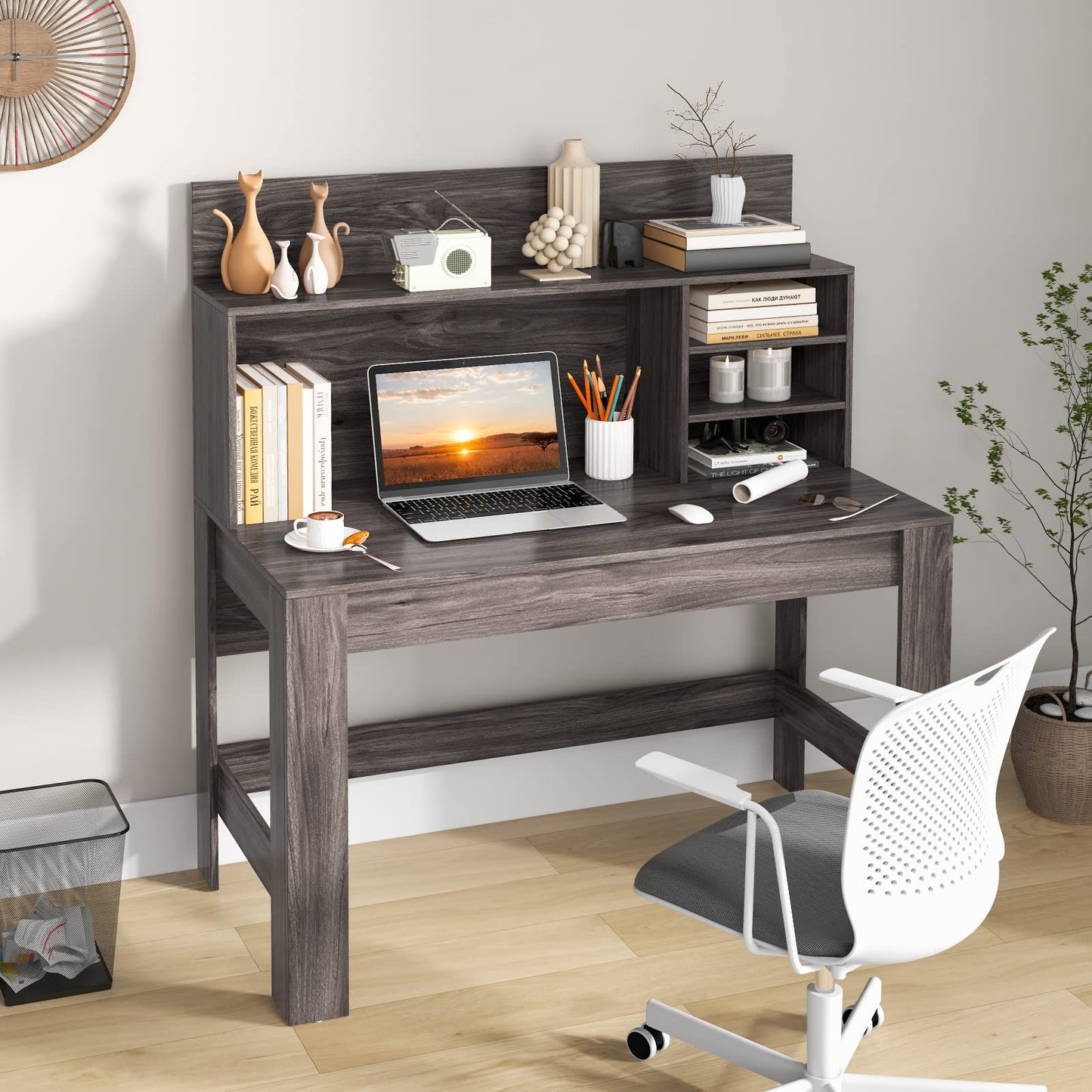 Computer Desk with Hutch - Tangkula