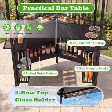 Tangkula Grill Gazebo Outdoor BBQ Gazebo with Awning