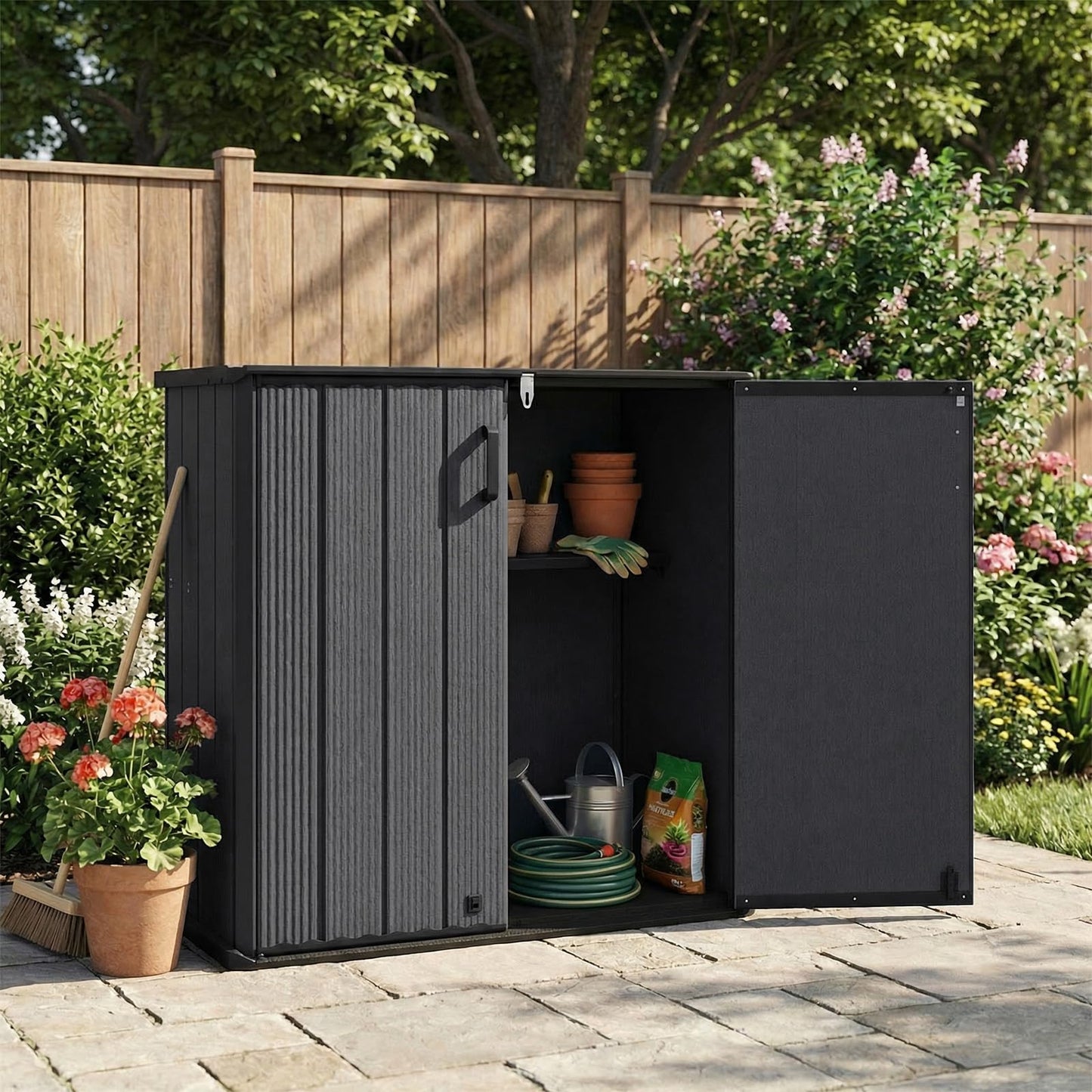 angkula 175 Gallon Outdoor Storage Box All-Weather Resin Patio Storage Box