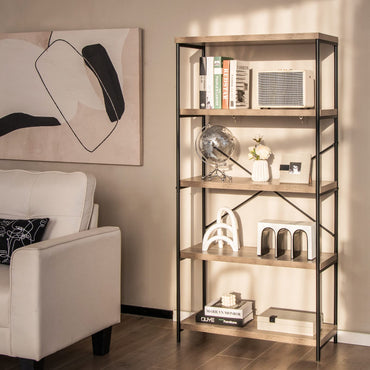 Tangkula 5 Tier Bookcase for Living Room