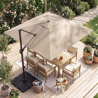 Tangkula 10 FT Solar Patio Umbrella with Base Included