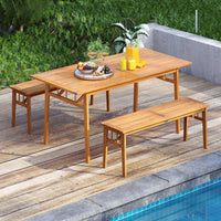 Tangkula 3 Pieces Patio Dining Set