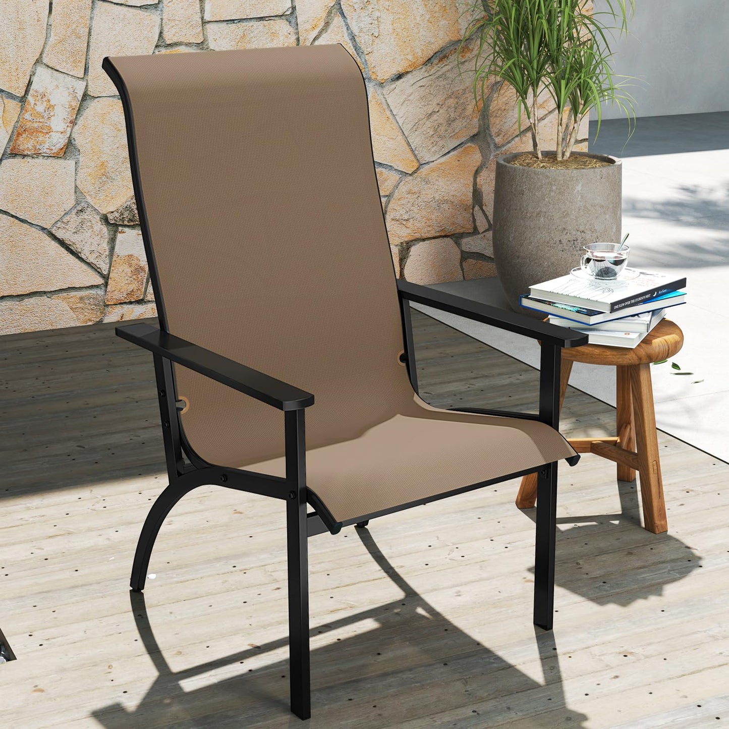 Tangkula Fabric Adirondack Chair with 400 lbs Weight Capacity