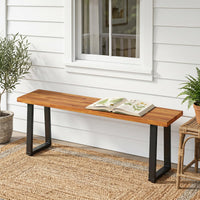 Tangkula Acacia Wood Outdoor Bench(47" x 10.5" x 18",1/2)