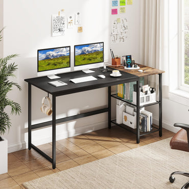 Tangkula 59 Inch Computer Desk with Charging Station