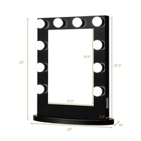 Tangkula Hollywood Makeup Vanity Mirror with Lights, Standing Vanity Makeup Mirror with Detachable Base