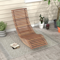 Chaise à bascule d'extérieur Tangkula en bois d'acacia, fauteuil à bascule de véranda avec siège à lattes élargi et dossier haut