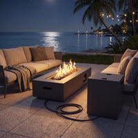 Tangkula 2 Piece Propane Fire Pit Table Set with Tank Holder