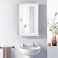 Tangkula Mirrored Bathroom Cabinet, Wall Mount Storage Cabinet with Single Door