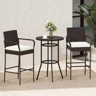 Tangkula 3 Piece Outdoor Bar Set for Porch