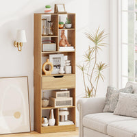 Tangkula 61” Tall Open Bookcase with Drawer 8-Cube Display Storage Cabinet Organizer(1/2)