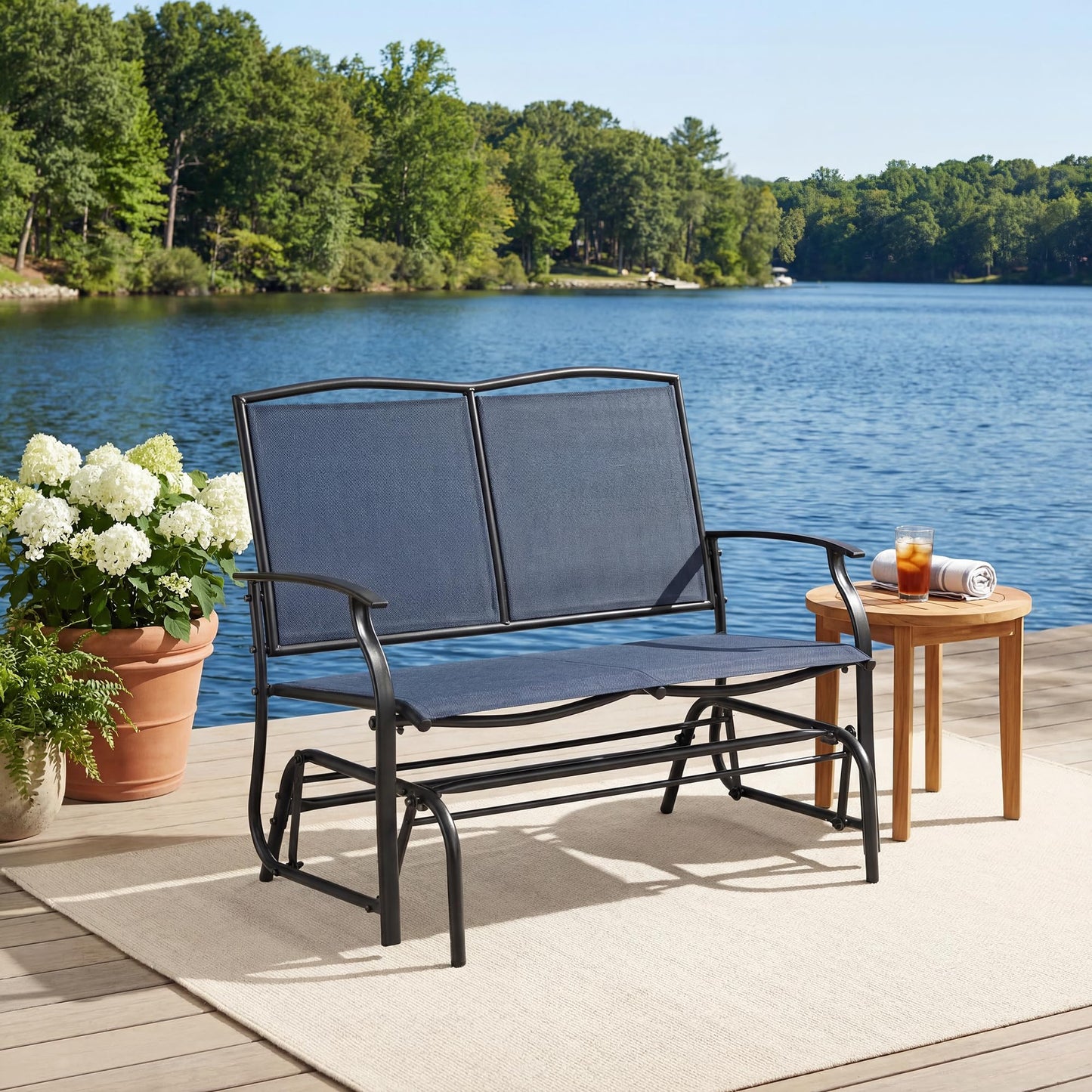 Tangkula 2-Person Patio Swing Glider Bench