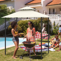 Tangkula 8x5 Ft Grill Gazebo, 2-Tier Barbecue Gazebo with 2 Shelves