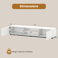Tangkula Modern TV Stand for up to 70” TVs 63”L Minimalist Entertainment Center