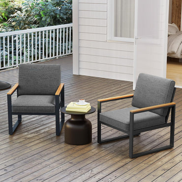 Tangkula Patio Aluminum Sofa Set of 2 for Balcony