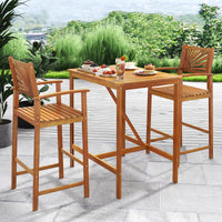 Tangkula Set of 2/4 Outdoor Acacia Wood Bar Stools