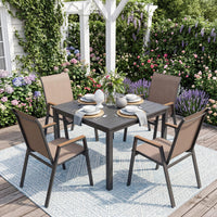 Tangkula Stackable Patio Chairs(4/8)