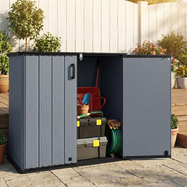 Tangkula 23.5 Cu.ft Outdoor Storage Shed with Floor & Lockable Door