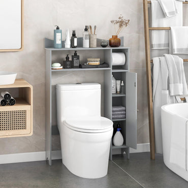 Tangkula Over The Toilet Storage Cabinet Bathroom Organizer w/Toilet Paper Holder