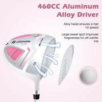 Tangkula Complete Golf Club Set for Women, Golf Club Package Set with 460CC