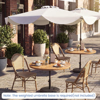 Tangkula 10 FT Solar Patio Umbrella | 2-Tiers Outdoor Scalloped Table Umbrella with 24 LED Lights