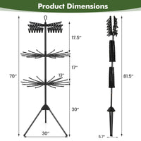 Tangkula 70"H 3-Tier Portable and Foldable Drying Rack with 32 Rods