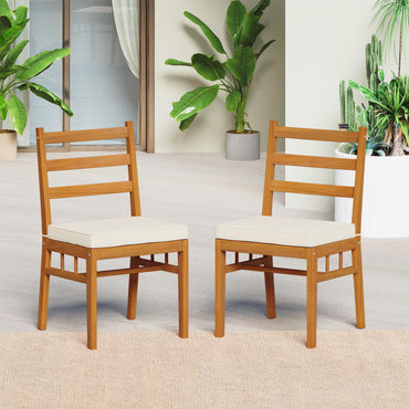 Tangkula Wood Patio Chair Set of 2/4 for Indoor Porch Garden Deck Pool Balcony