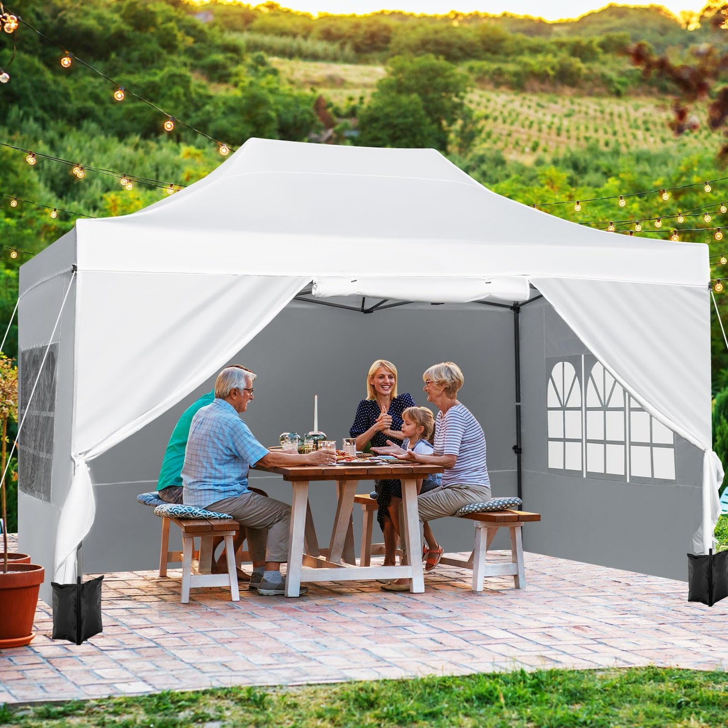 Tangkula Tonnelle Pop-up 3x4,2 m pour Plage, Fêtes, Événements, Camping