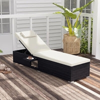 Tangkula Patio Rattan Chaise Lounge